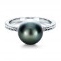  Platinum Platinum Custom Pearl Ring - Flat View -  1166 - Thumbnail