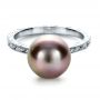 18k White Gold 18k White Gold Custom Pearl Ring - Flat View -  1167 - Thumbnail