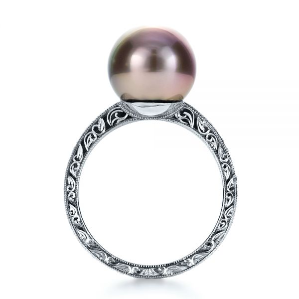  Platinum Platinum Custom Pearl Ring - Front View -  1167