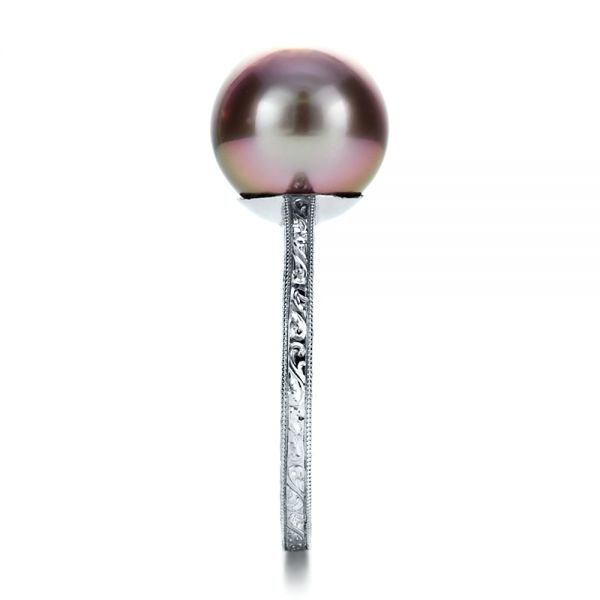  Platinum Platinum Custom Pearl Ring - Side View -  1167