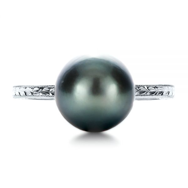  Platinum Platinum Custom Pearl Ring - Top View -  1166
