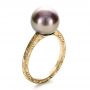 14k Yellow Gold 14k Yellow Gold Custom Pearl Ring - Three-Quarter View -  1167 - Thumbnail