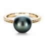 18k Yellow Gold 18k Yellow Gold Custom Pearl Ring - Flat View -  1166 - Thumbnail