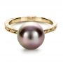 18k Yellow Gold 18k Yellow Gold Custom Pearl Ring - Flat View -  1167 - Thumbnail