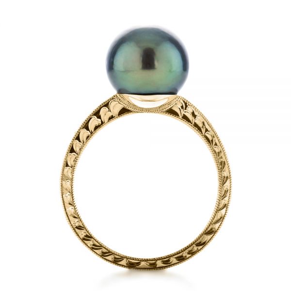 18k Yellow Gold 18k Yellow Gold Custom Pearl Ring - Front View -  1166