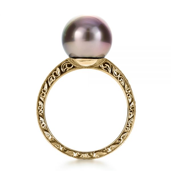 18k Yellow Gold 18k Yellow Gold Custom Pearl Ring - Front View - 1167