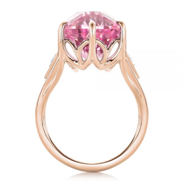 18k Rose Gold 18k Rose Gold Custom Pink Tourmaline And Diamond Anniversary Ring - Front View - 102316
