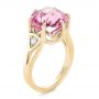 18k Yellow Gold 18k Yellow Gold Custom Pink Tourmaline And Diamond Anniversary Ring - Three-Quarter View -  102316 - Thumbnail
