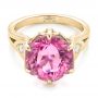 14k Yellow Gold 14k Yellow Gold Custom Pink Tourmaline And Diamond Anniversary Ring - Flat View -  102316 - Thumbnail