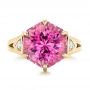 14k Yellow Gold 14k Yellow Gold Custom Pink Tourmaline And Diamond Anniversary Ring - Top View -  102316 - Thumbnail