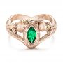 14k Rose Gold And Platinum 14k Rose Gold And Platinum Custom Ring Of Barahir - Flat View -  101867 - Thumbnail