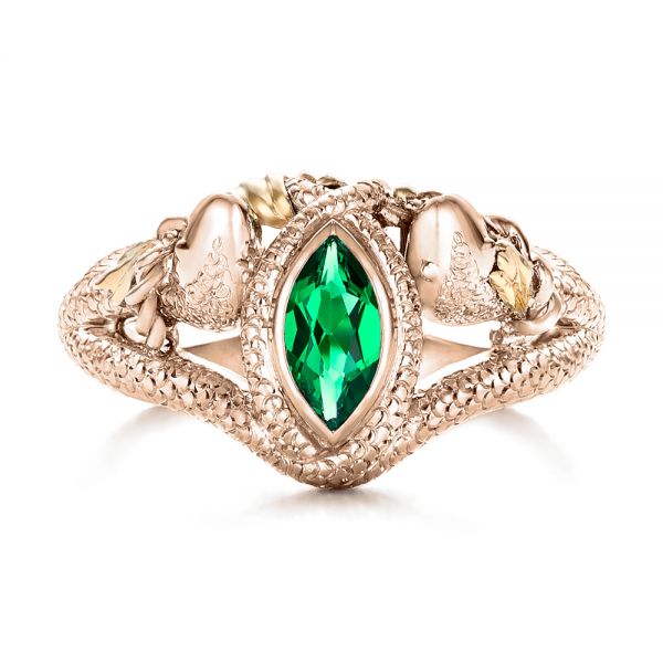 14k Rose Gold And Platinum 14k Rose Gold And Platinum Custom Ring Of Barahir - Top View - 101867