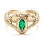 14k Yellow Gold And Platinum 14k Yellow Gold And Platinum Custom Ring Of Barahir - Flat View -  101867 - Thumbnail