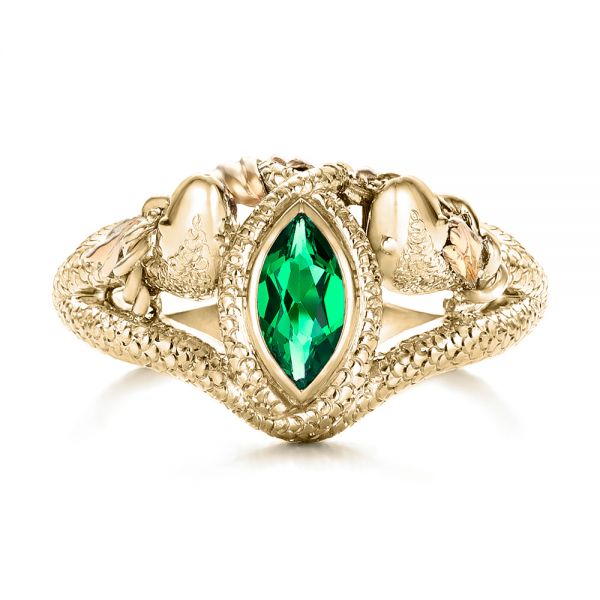 14k Yellow Gold And Platinum 14k Yellow Gold And Platinum Custom Ring Of Barahir - Top View - 101867