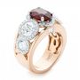 14k Rose Gold And 14K Gold Custom Ruby And Diamond Fashion Ring - Three-Quarter View -  102883 - Thumbnail