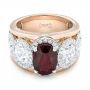 14k Rose Gold And 14K Gold Custom Ruby And Diamond Fashion Ring - Flat View -  102883 - Thumbnail