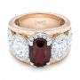 18k Rose Gold And Platinum 18k Rose Gold And Platinum Custom Ruby And Diamond Fashion Ring - Flat View -  102883 - Thumbnail