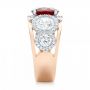 14k Rose Gold And 18K Gold 14k Rose Gold And 18K Gold Custom Ruby And Diamond Fashion Ring - Side View -  102883 - Thumbnail