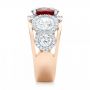 18k Rose Gold And Platinum 18k Rose Gold And Platinum Custom Ruby And Diamond Fashion Ring - Side View -  102883 - Thumbnail