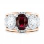 14k Rose Gold And 14K Gold Custom Ruby And Diamond Fashion Ring - Top View -  102883 - Thumbnail