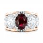 18k Rose Gold And Platinum 18k Rose Gold And Platinum Custom Ruby And Diamond Fashion Ring - Top View -  102883 - Thumbnail