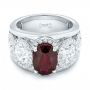 14k White Gold And 18K Gold 14k White Gold And 18K Gold Custom Ruby And Diamond Fashion Ring - Flat View -  102883 - Thumbnail