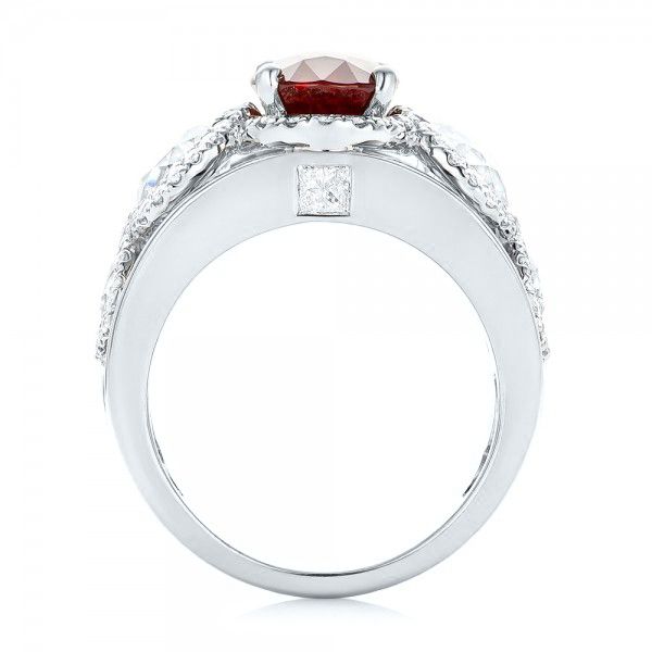Platinum And 18K Gold Platinum And 18K Gold Custom Ruby And Diamond Fashion Ring - Front View - 102883