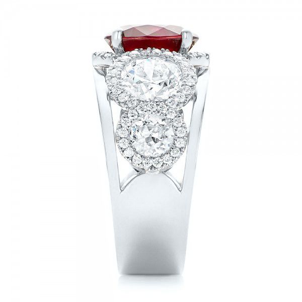  Platinum And 14K Gold Platinum And 14K Gold Custom Ruby And Diamond Fashion Ring - Side View -  102883
