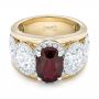 18k Yellow Gold And Platinum 18k Yellow Gold And Platinum Custom Ruby And Diamond Fashion Ring - Flat View -  102883 - Thumbnail