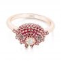18k Rose Gold 18k Rose Gold Custom Ruby And Diamond Fashion Ring - Flat View -  103148 - Thumbnail