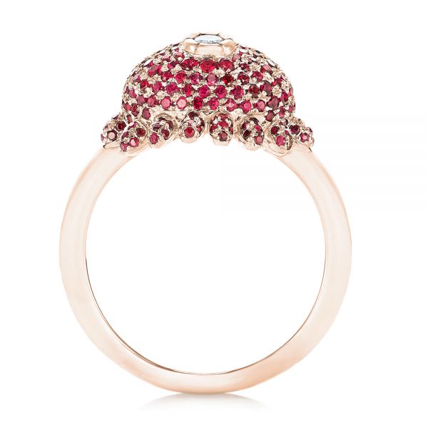 14k Rose Gold 14k Rose Gold Custom Ruby And Diamond Fashion Ring - Front View -  103148
