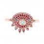 14k Rose Gold 14k Rose Gold Custom Ruby And Diamond Fashion Ring - Top View -  103148 - Thumbnail