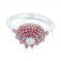 18k White Gold 18k White Gold Custom Ruby And Diamond Fashion Ring - Flat View -  103148 - Thumbnail