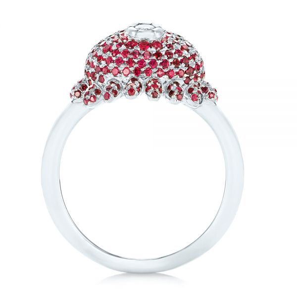  Platinum Custom Ruby And Diamond Fashion Ring - Front View -  103148