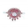  Platinum Custom Ruby And Diamond Fashion Ring - Top View -  103148 - Thumbnail