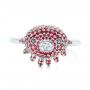 14k White Gold 14k White Gold Custom Ruby And Diamond Fashion Ring - Top View -  103148 - Thumbnail