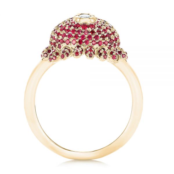 14k Yellow Gold 14k Yellow Gold Custom Ruby And Diamond Fashion Ring - Front View -  103148