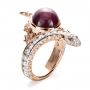 14k Rose Gold 14k Rose Gold Custom Ruby And Diamond Snake Ring - Three-Quarter View -  1139 - Thumbnail