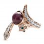 18k Rose Gold 18k Rose Gold Custom Ruby And Diamond Snake Ring - Flat View -  1139 - Thumbnail