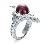  Platinum Custom Ruby And Diamond Snake Ring - Three-Quarter View -  1139 - Thumbnail