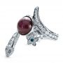  Platinum Custom Ruby And Diamond Snake Ring - Flat View -  1139 - Thumbnail
