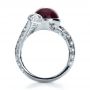  Platinum Custom Ruby And Diamond Snake Ring - Front View -  1139 - Thumbnail