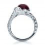 14k White Gold 14k White Gold Custom Ruby And Diamond Snake Ring - Front View -  1139 - Thumbnail