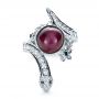  Platinum Custom Ruby And Diamond Snake Ring - Top View -  1139 - Thumbnail