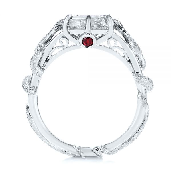  Platinum Custom Salt And Pepper Hexagon Diamond Snake Fashion Ring - Front View -  105855