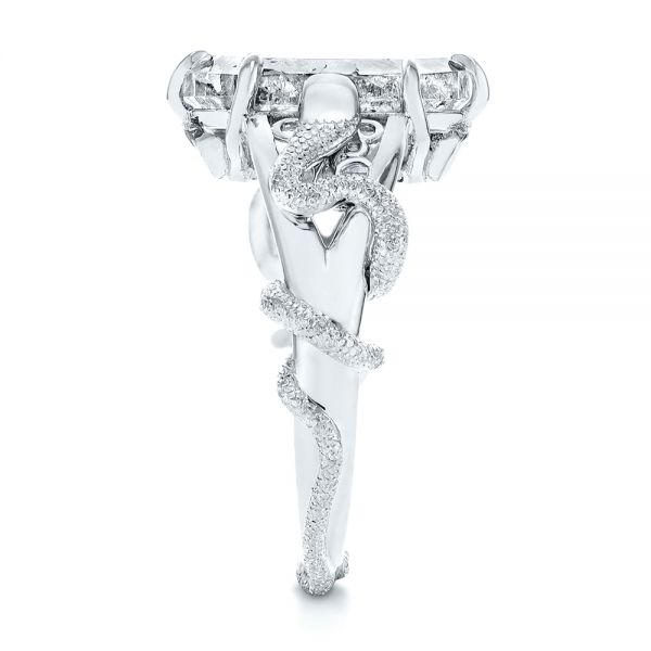  Platinum Custom Salt And Pepper Hexagon Diamond Snake Fashion Ring - Side View -  105855