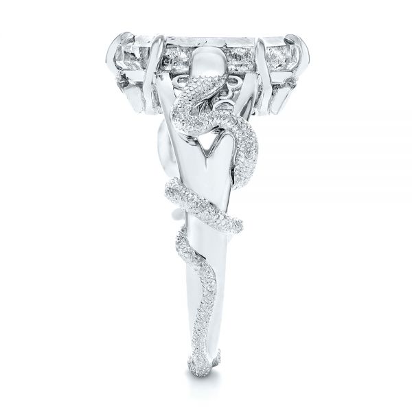  Platinum Custom Salt And Pepper Hexagon Diamond Snake Fashion Ring - Side View -  105855 - Thumbnail