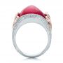  18K Gold And 18k Rose Gold 18K Gold And 18k Rose Gold Custom Spinel And Pave Diamond Anniversary Ring - Front View -  102081 - Thumbnail