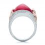  Platinum And 18k Rose Gold Platinum And 18k Rose Gold Custom Spinel And Pave Diamond Anniversary Ring - Front View -  102081 - Thumbnail