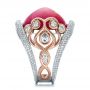  14K Gold And 18k Rose Gold 14K Gold And 18k Rose Gold Custom Spinel And Pave Diamond Anniversary Ring - Side View -  102081 - Thumbnail